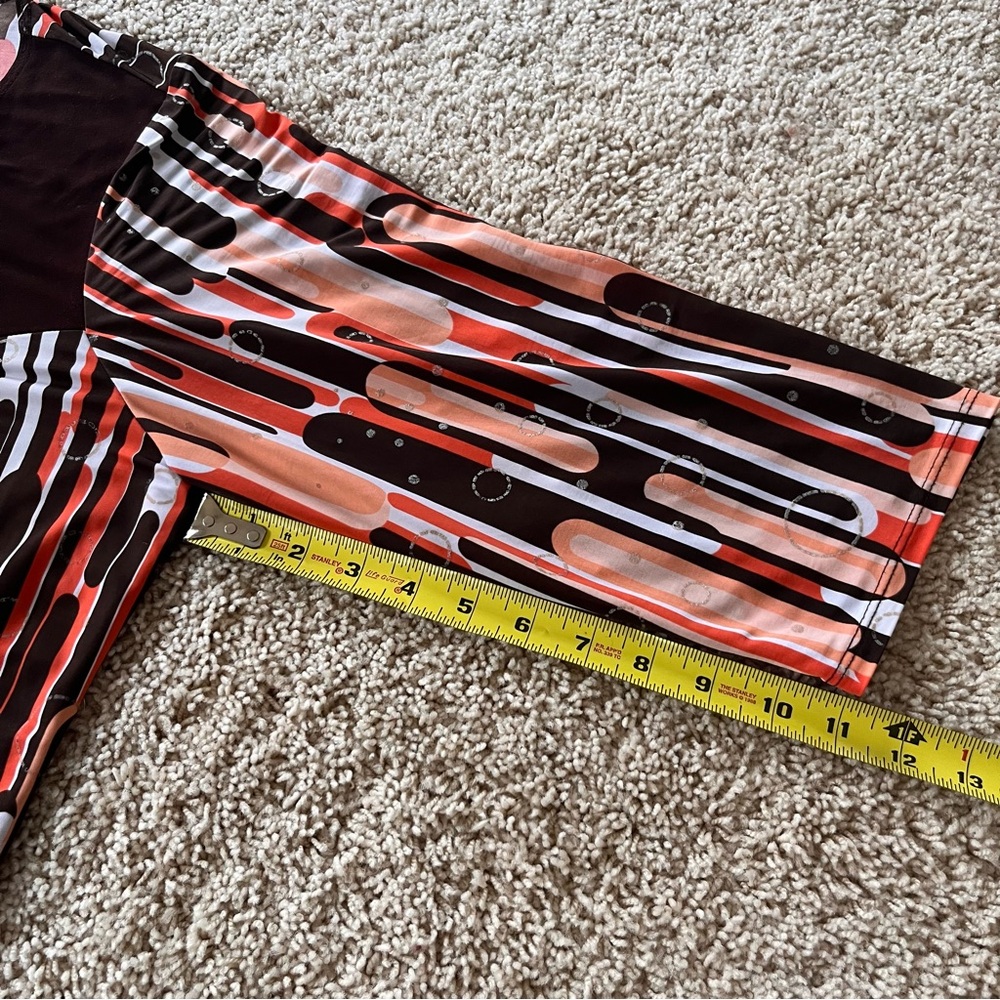 Dress Barn Womens Vintage Top 1X 3/4 Sleeves Abstract Mod Retro MCM Boho 90s Art - Picture 7 of 10